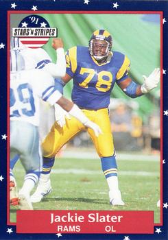 #80 Jackie Slater - Los Angeles Rams - 1991 Fleer Stars 'n Stripes Football