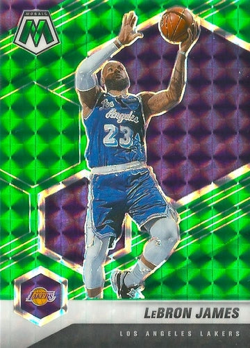 #81 LeBron James - Los Angeles Lakers - 2020-21 Panini Mosaic - Mosaic Green Basketball
