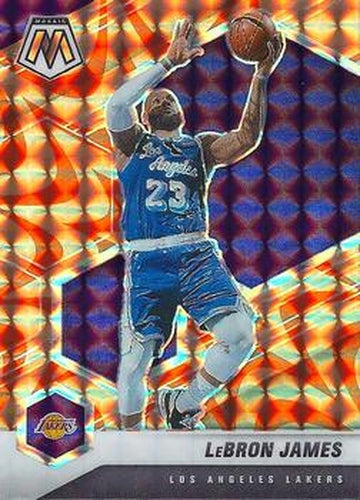 #81 LeBron James - Los Angeles Lakers - 2020-21 Panini Mosaic - Mosaic Reactive Orange Basketball