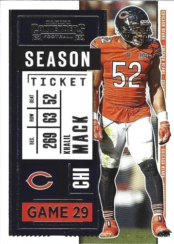 #81 Khalil Mack - Chicago Bears - 2020 Panini Contenders Football