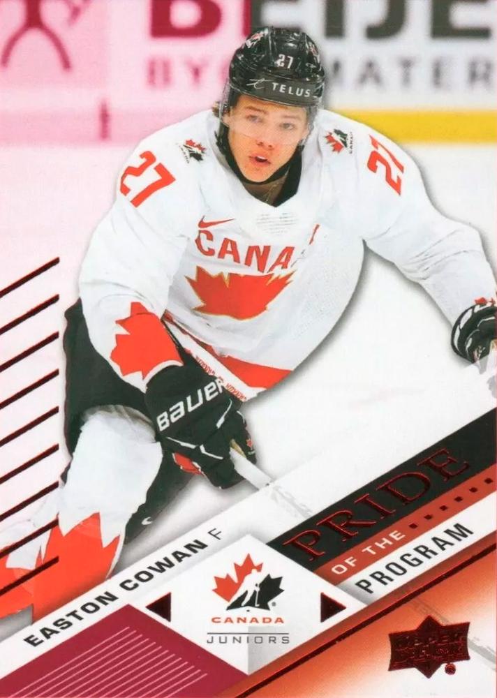 #81 Easton Cowan - Canada - 2024 Upper Deck Team Canada Juniors - Red Foil Hockey