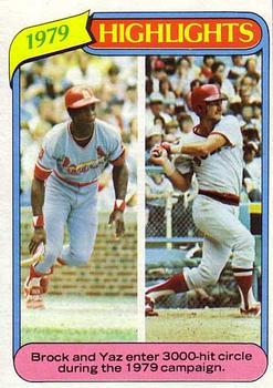 #1 Lou Brock / Carl Yastrzemski - St. Louis Cardinals / Boston Red Sox - 1980 Topps Baseball