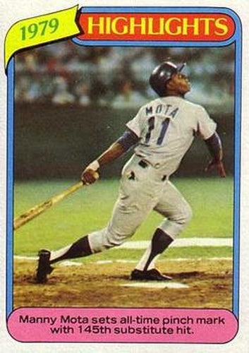 #3 Manny Mota - Los Angeles Dodgers - 1980 Topps Baseball