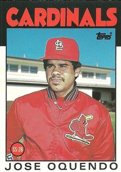 #82T Jose Oquendo - St. Louis Cardinals - 1986 Topps Traded Baseball