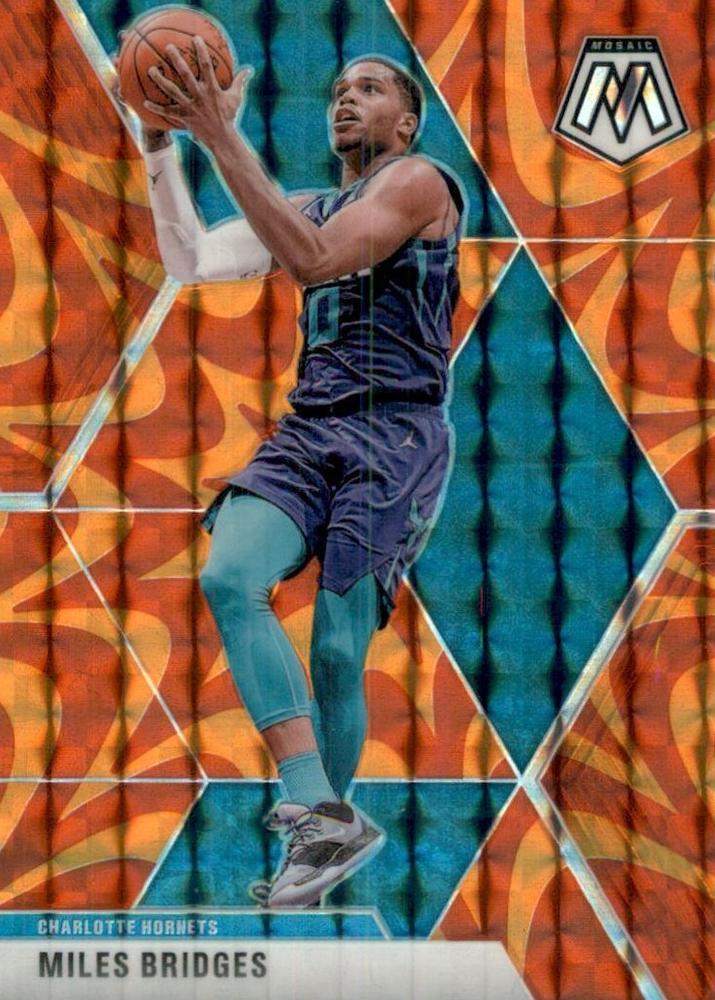 #82 Miles Bridges - Charlotte Hornets - 2019-20 Panini Mosaic - Reactive Orange Basketball
