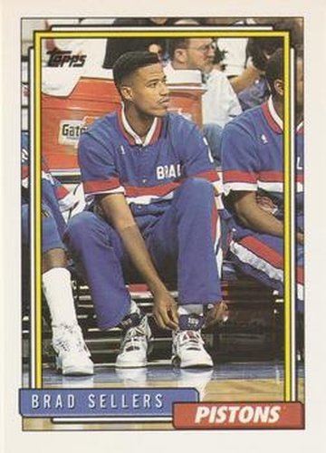 #82 Brad Sellers - Detroit Pistons - 1992-93 Topps Basketball
