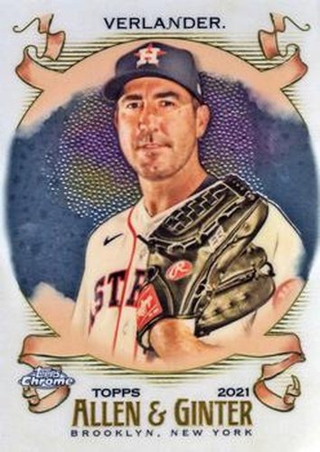 #82 Justin Verlander - Houston Astros - 2021 Topps Allen & Ginter Chrome Baseball