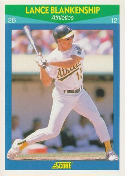 #82 Lance Blankenship - Oakland Athletics - 1990 Score Rising Stars Baseball