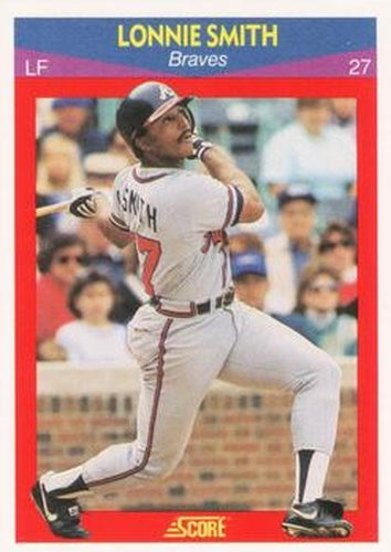 #82 Lonnie Smith - Atlanta Braves - 1990 Score 100 Superstars Baseball