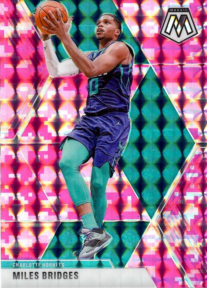 #82 Miles Bridges - Charlotte Hornets - 2019-20 Panini Mosaic - Camo Pink Basketball