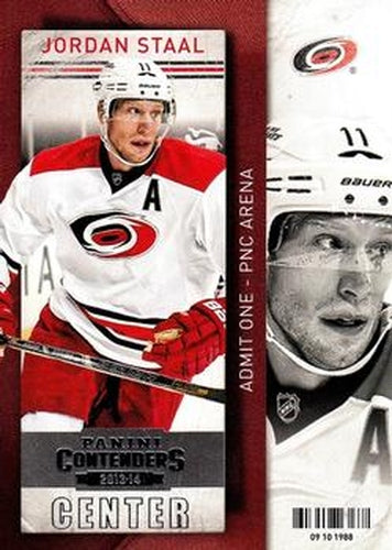 #82 Jordan Staal - Carolina Hurricanes - 2013-14 Panini Contenders Hockey