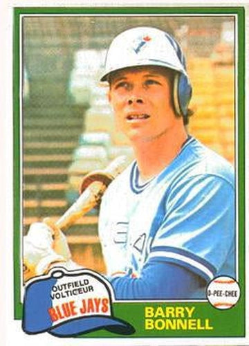 #82 Barry Bonnell - Toronto Blue Jays - 1981 O-Pee-Chee - Gray Back Baseball