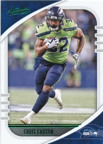 #82 Chris Carson - Seattle Seahawks - 2020 Panini Absolute - Green Football
