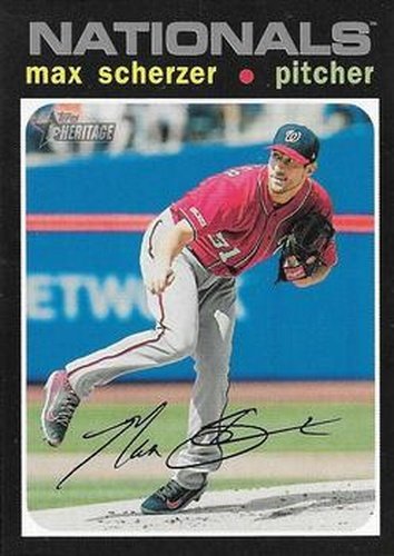 #82b Max Scherzer - Washington Nationals - 2020 Topps Heritage Baseball