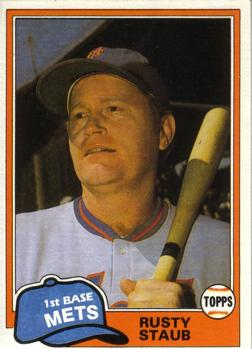 #835 Rusty Staub - New York Mets - 1981 Topps Baseball
