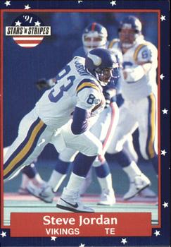 #83 Steve Jordan - Minnesota Vikings - 1991 Fleer Stars 'n Stripes Football