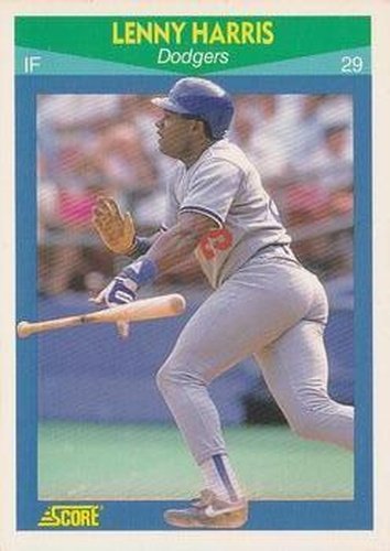 #83 Lenny Harris - Los Angeles Dodgers - 1990 Score Rising Stars Baseball
