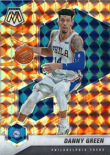 #83 Danny Green - Philadelphia 76ers - 2020-21 Panini Mosaic - Mosaic Reactive Orange Basketball