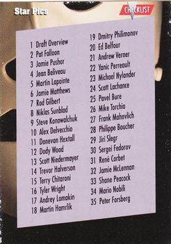 #72 Checklist - 1991 Star Pics Hockey