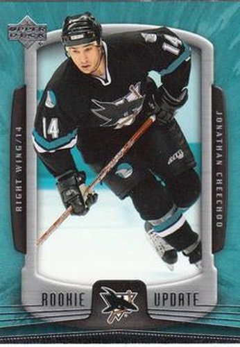 #84 Jonathan Cheechoo - San Jose Sharks - 2005-06 Upper Deck Rookie Update Hockey