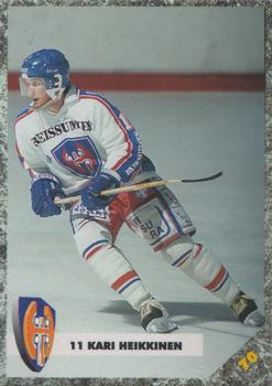 #70 Kari Heikkinen - Tappara Tampere - 1993-94 Leaf Sisu SM-Liiga (Finnish) Hockey