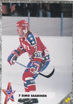 #88 Simo Saarinen - HIFK Helsinki - 1993-94 Leaf Sisu SM-Liiga (Finnish) Hockey