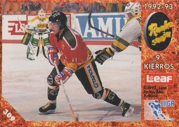 #309 Runkosarja 9. Kierros - Ilves Tampere / KalPa Kuopio - 1993-94 Leaf Sisu SM-Liiga (Finnish) Hockey