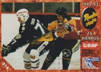 #316 Runkosarja 16. Kierros - KalPa Kuopio / TPS Turku - 1993-94 Leaf Sisu SM-Liiga (Finnish) Hockey