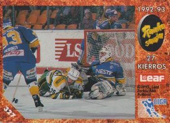 #327 Runkosarja 27. Kierros - Ilves Tampere / Kiekko-Espoo - 1993-94 Leaf Sisu SM-Liiga (Finnish) Hockey