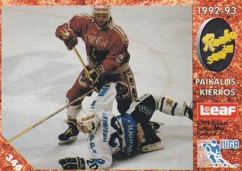 #346 Runkosarja Paikalliskierros - Porin Ässät / TPS Turku - 1993-94 Leaf Sisu SM-Liiga (Finnish) Hockey