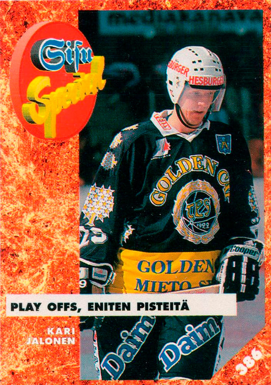 #386 Kari Jalonen - TPS Turku - 1993-94 Leaf Sisu SM-Liiga (Finnish) Hockey