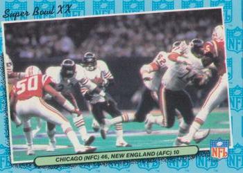 #85 Super Bowl - Chicago Bears / New England Patriots - 1986 Fleer Team Action Football
