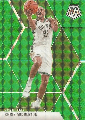 #85 Khris Middleton - Milwaukee Bucks - 2019-20 Panini Mosaic - Green Prizm Basketball