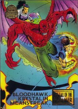#85 Bloodhawk, Krystalin & Meanstreak - 1994 Fleer Marvel Universe