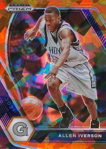 #85 Allen Iverson - Georgetown Hoyas - 2021 Panini Prizm Draft Picks - Orange Ice Basketball