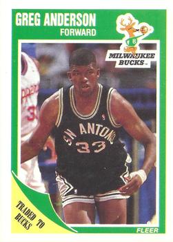 #85 Greg Anderson - Milwaukee Bucks - 1989-90 Fleer Basketball