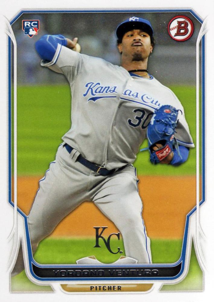 #85 Yordano Ventura - Kansas City Royals - 2014 Bowman Baseball