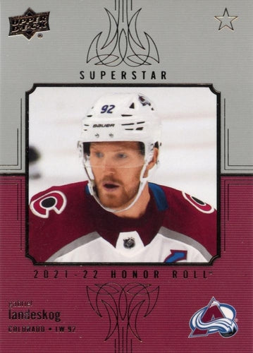 #HR-85 Gabriel Landeskog - Colorado Avalanche - 2021-22 Upper Deck - Honor Roll Hockey