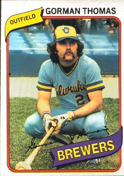 #327 Gorman Thomas - Milwaukee Brewers - 1980 O-Pee-Chee Baseball