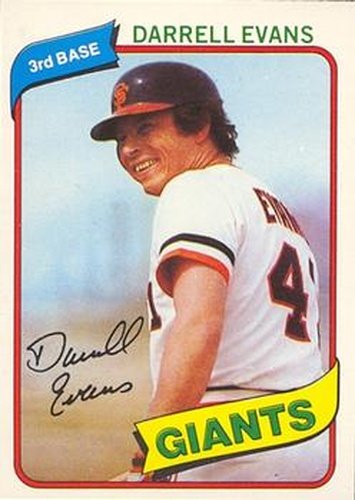 #81 Darrell Evans - San Francisco Giants - 1980 O-Pee-Chee Baseball