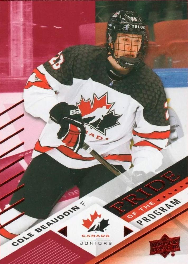 #86 Cole Beaudoin - Canada - 2024 Upper Deck Team Canada Juniors - Red Foil Hockey