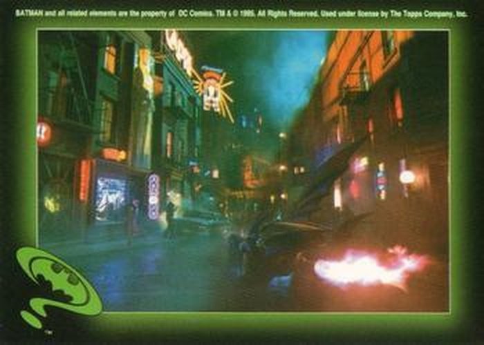 #86 Batmobile street scene - 1995 Topps Batman Forever Stickers