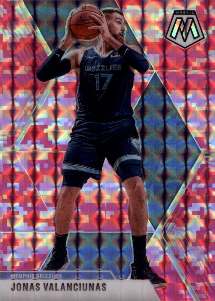 #86 Jonas Valanciunas - Memphis Grizzlies - 2019-20 Panini Mosaic - Camo Pink Basketball