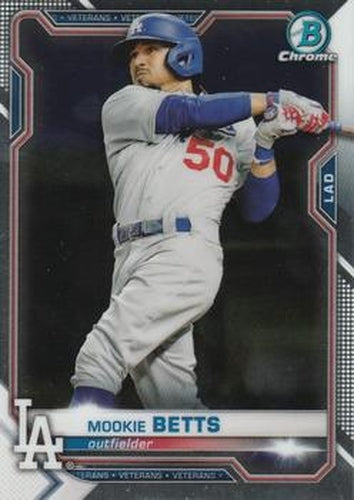 #86 Mookie Betts - Los Angeles Dodgers - 2021 Bowman Chrome Baseball