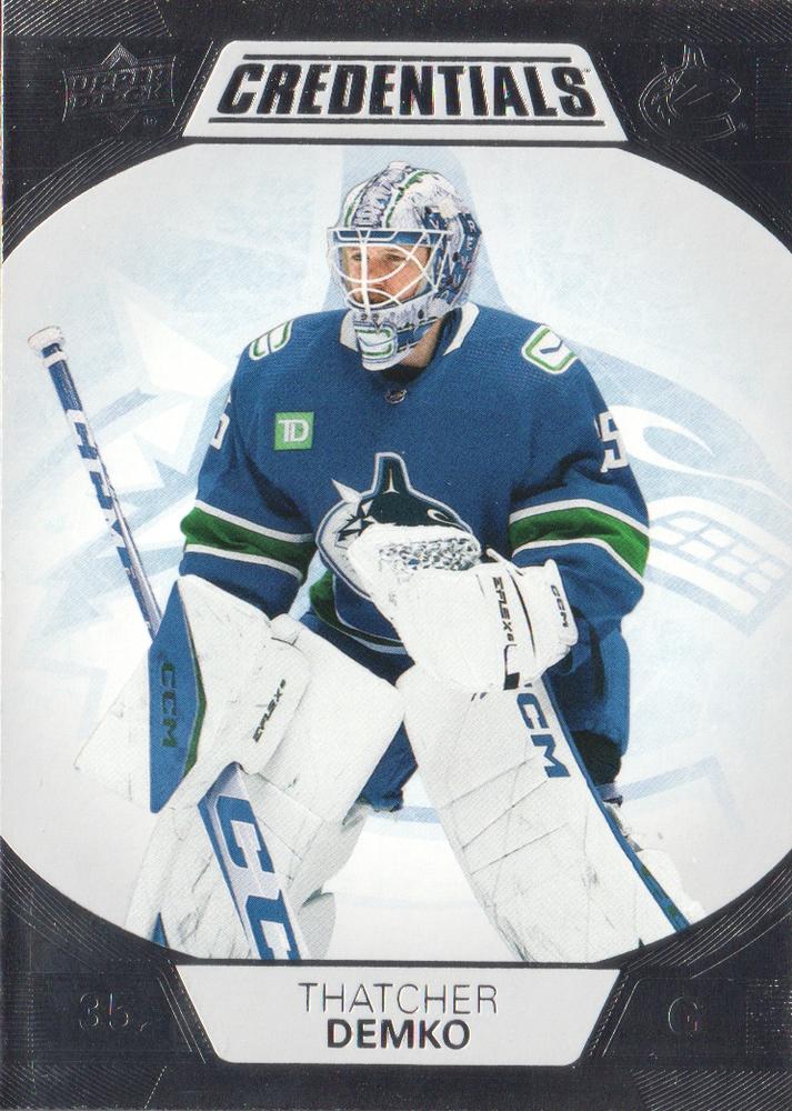 #86 Thatcher Demko - Vancouver Canucks - 2022-23 Upper Deck Credentials Hockey