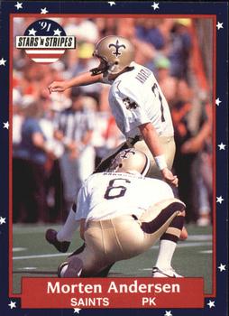 #86 Morten Andersen - New Orleans Saints - 1991 Fleer Stars 'n Stripes Football
