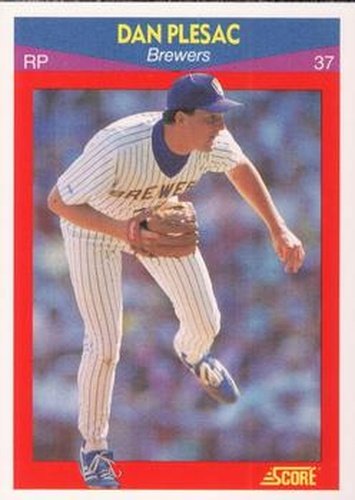 #86 Dan Plesac - Milwaukee Brewers - 1990 Score 100 Superstars Baseball