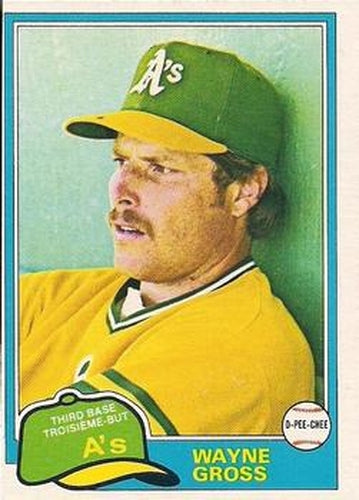 #86 Wayne Gross - Oakland Athletics - 1981 O-Pee-Chee - Gray Back Baseball