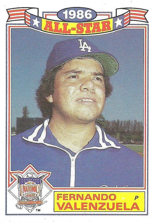 #11 Fernando Valenzuela - Los Angeles Dodgers - 1987 Topps - 1986 All-Star Game Commemorative Set (Glossy All-Stars) Baseball