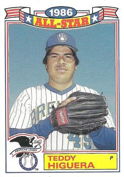 #22 Teddy Higuera - Milwaukee Brewers - 1987 Topps - 1986 All-Star Game Commemorative Set (Glossy All-Stars) Baseball